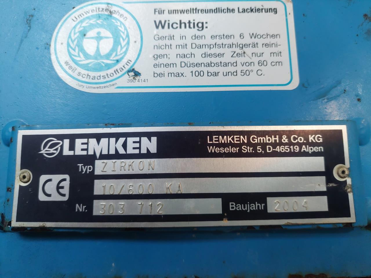 Lemken Solitair 9/600 / Zirkon 10/600