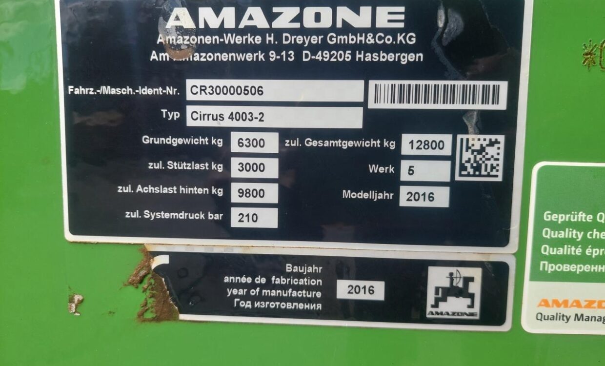 Amazone Cirrus 4003-2C med GreenDrill