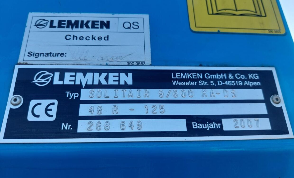 Lemken Solitair 9/600/Zirkon 10/600KA