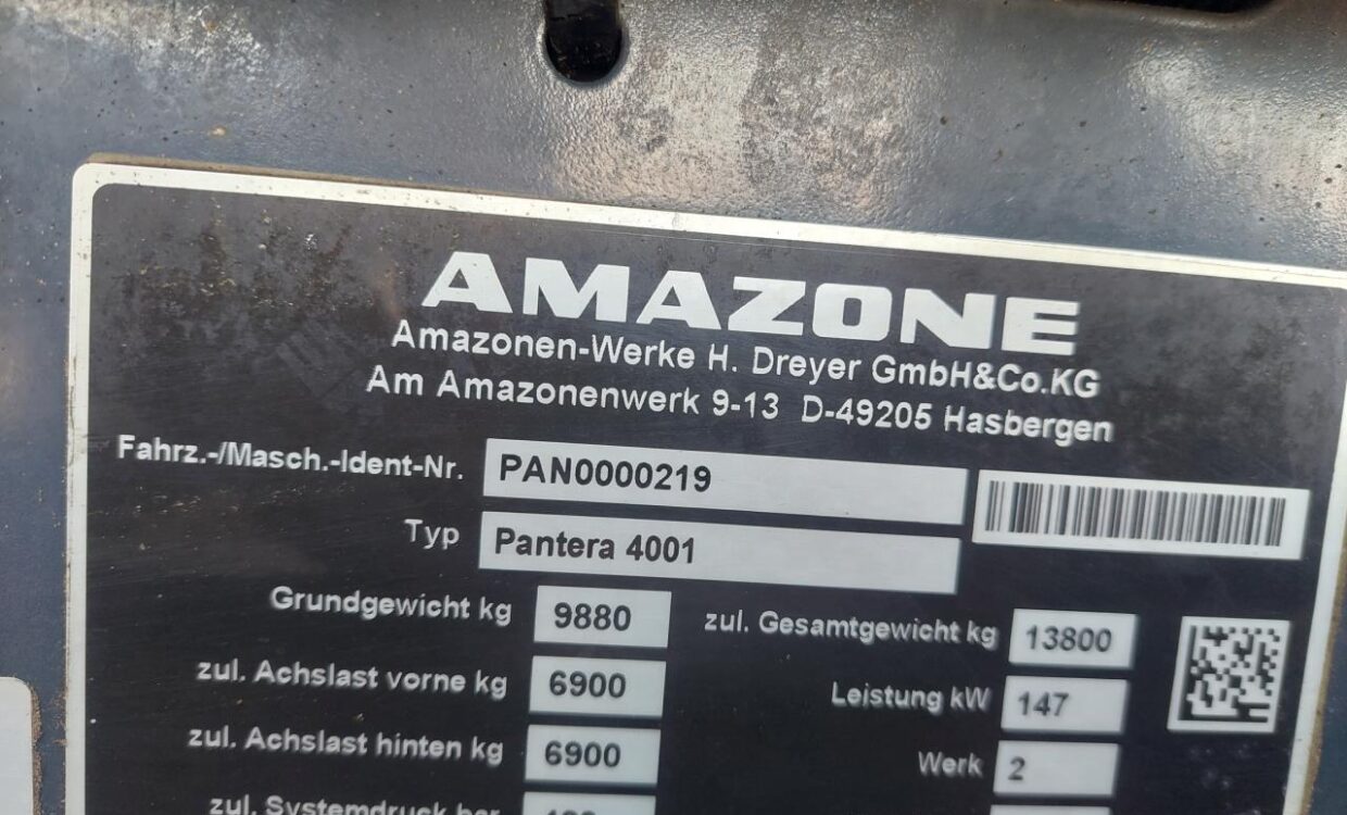 Amazone Pantera 4001 - 30m