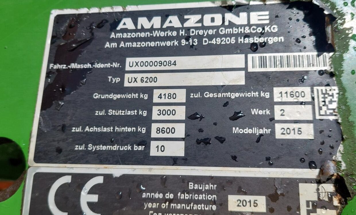 Amazone UX 6200 Super- 36m m GPS