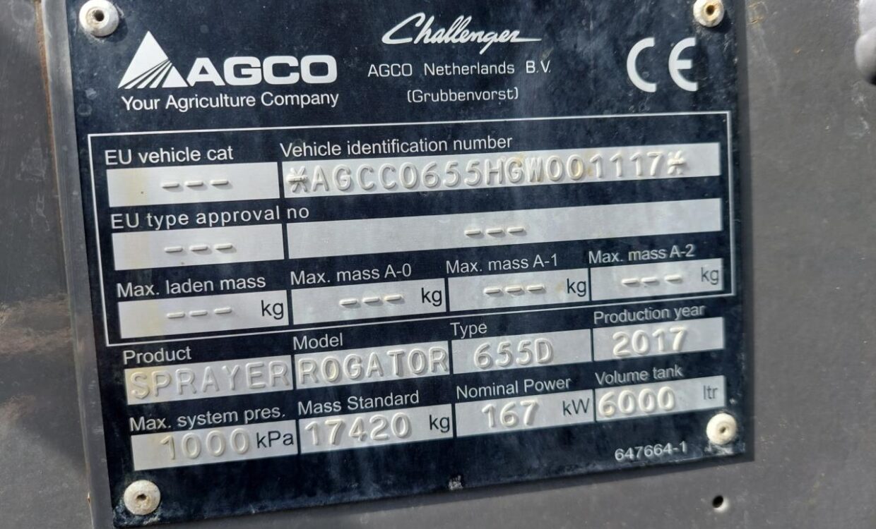 Challenger Rogator 655 B med GPS