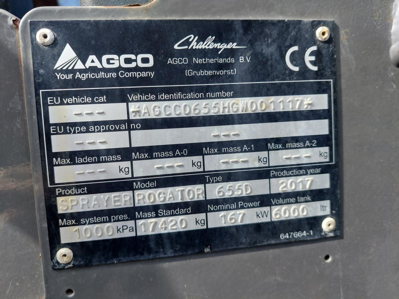 Challenger Rogator 655 B med GPS