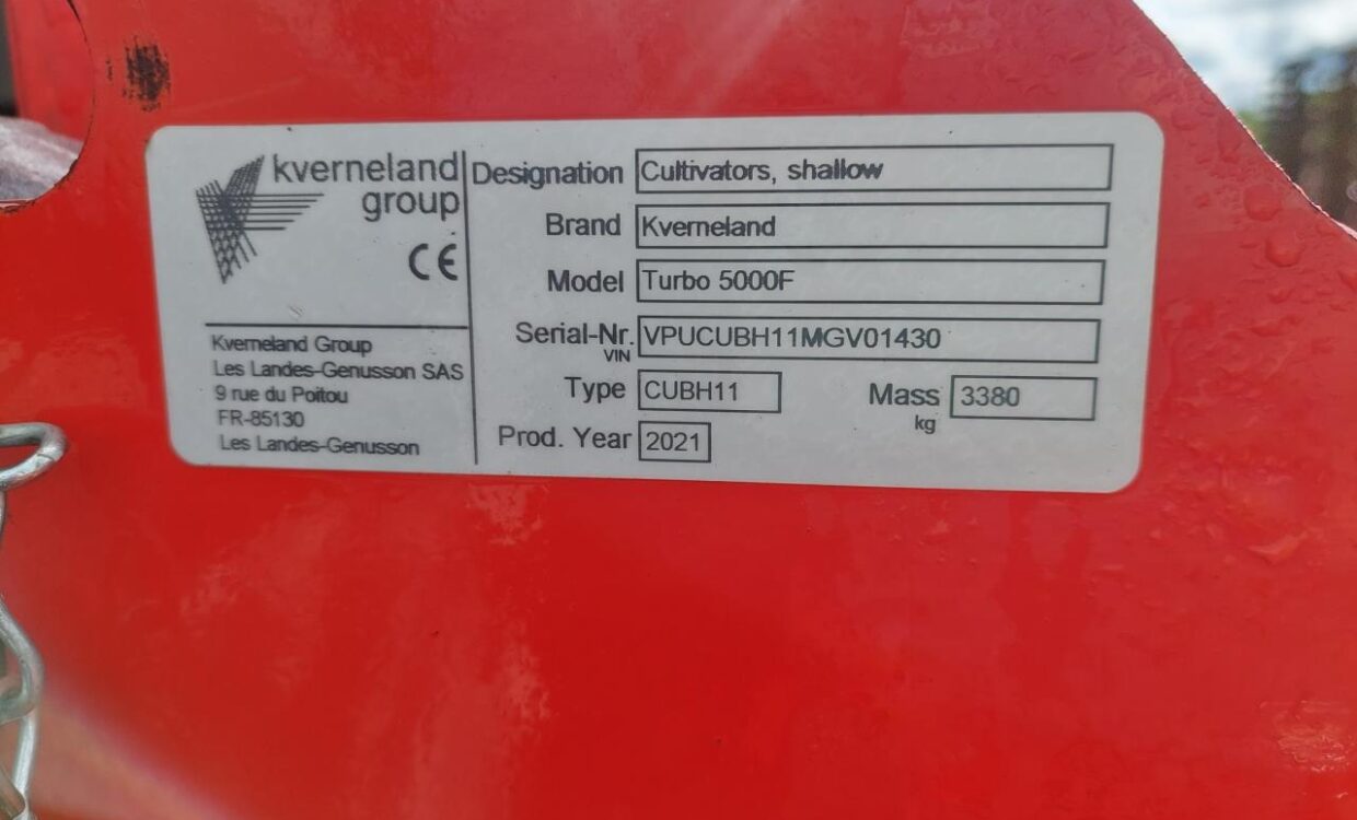 Kverneland Turbo 5000F