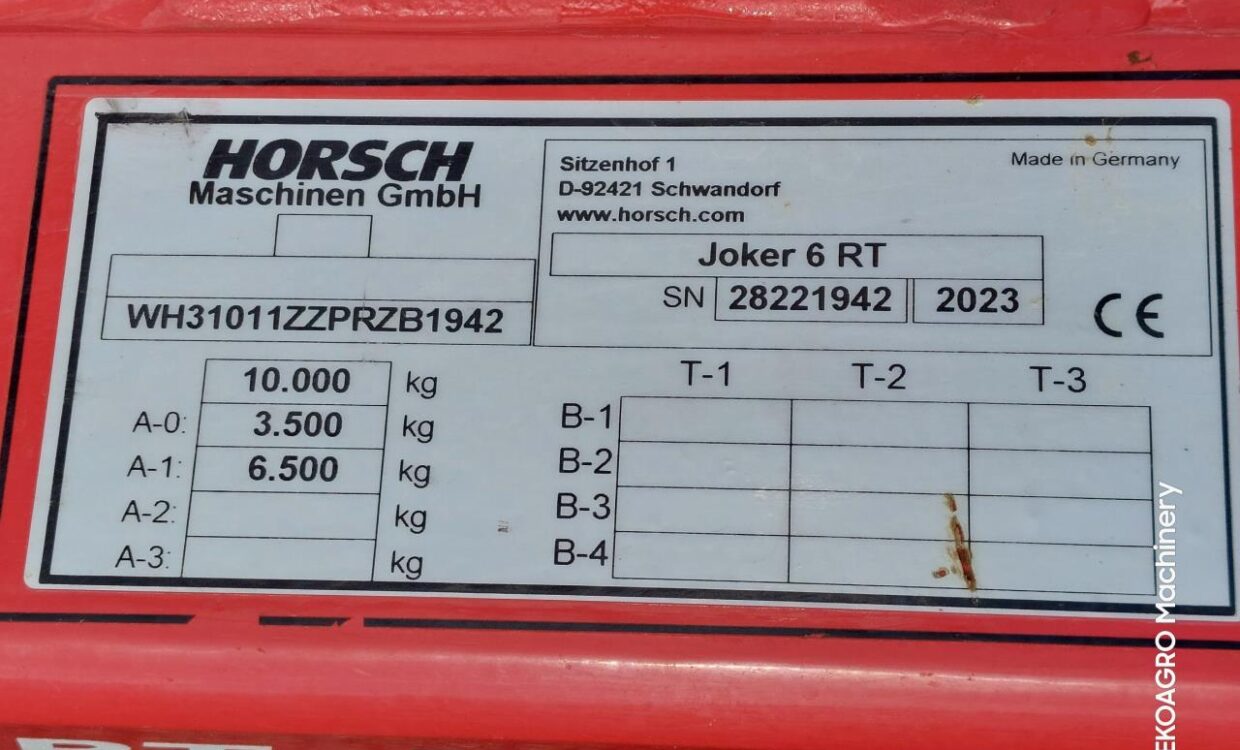 Horsch Joker 6 RT med slæbeplanke