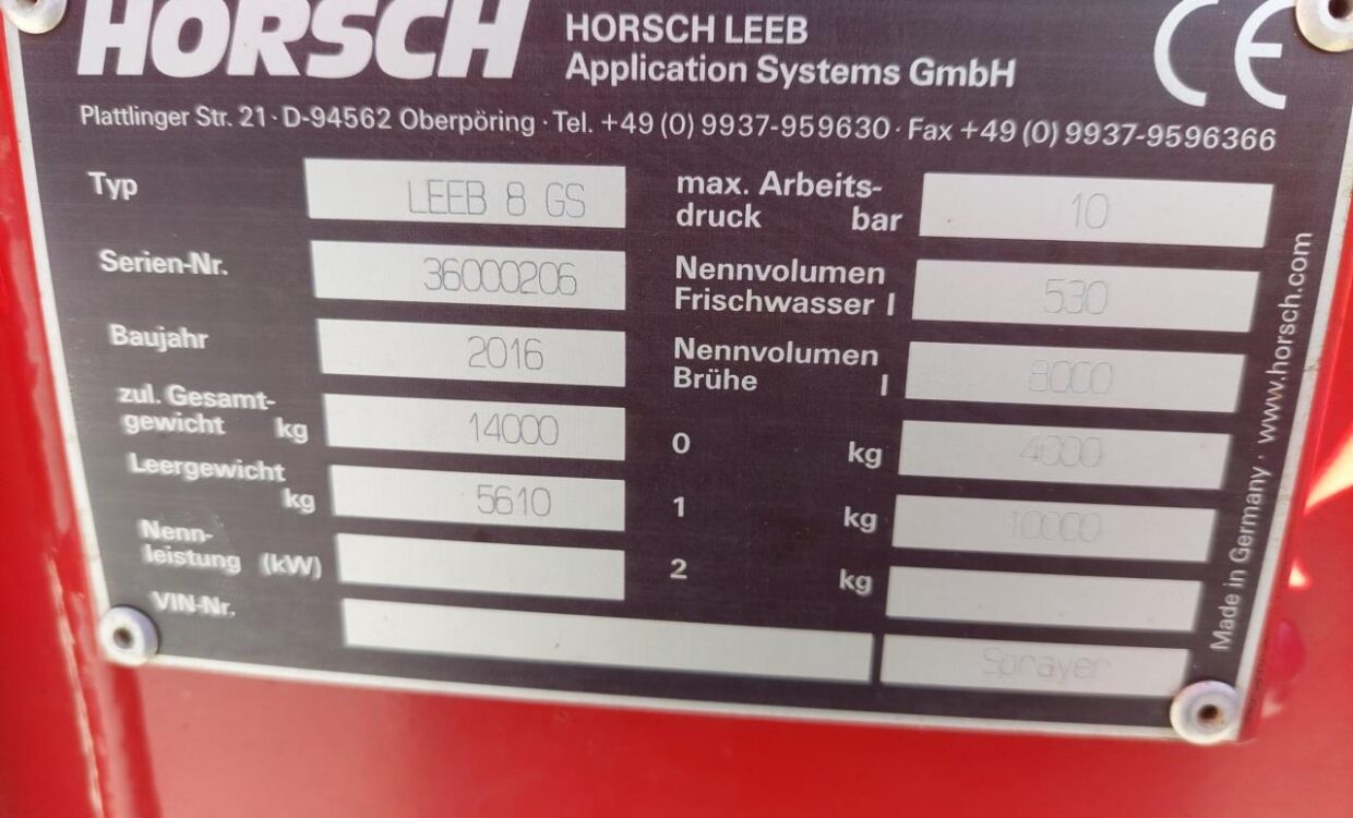 Horsch Leeb 8 GS -24-30-36m