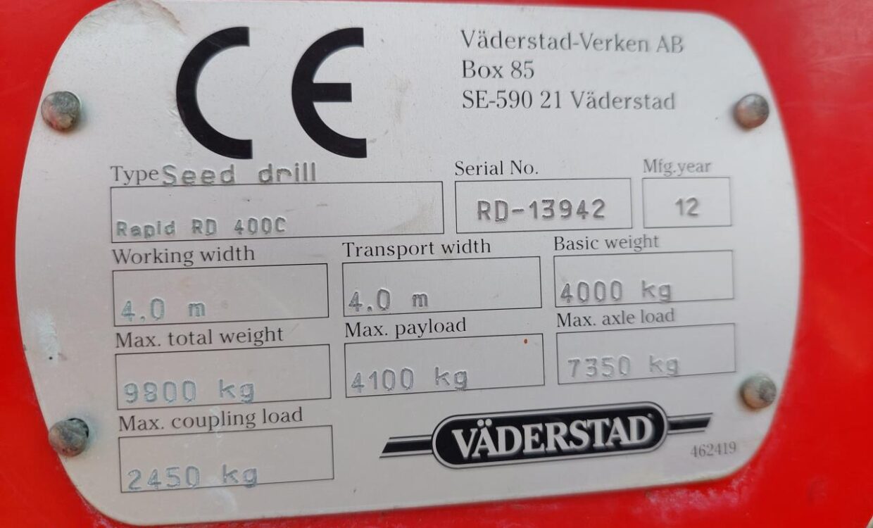 Väderstad Rapid 400C Super XL with Biodrill