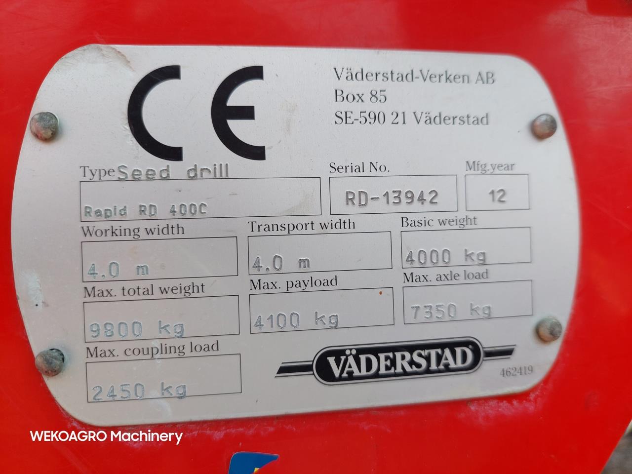 Väderstad Rapid 400C Super XL with Biodrill