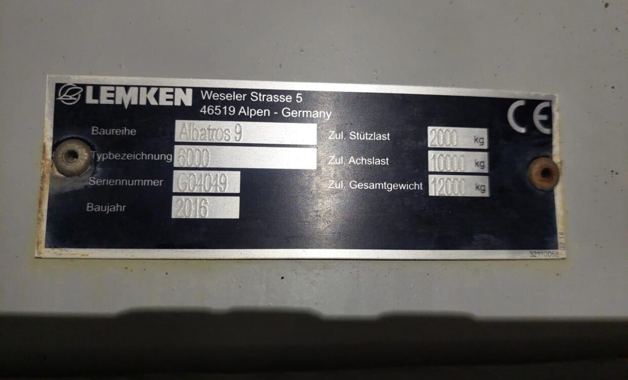 Lemken Albatros 9 6000 L Med GPS