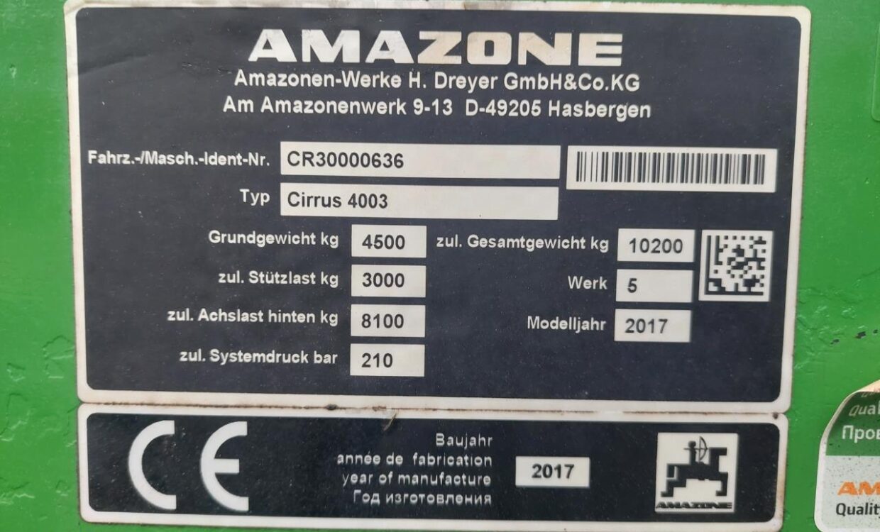 Amazone Cirrus 4003 C