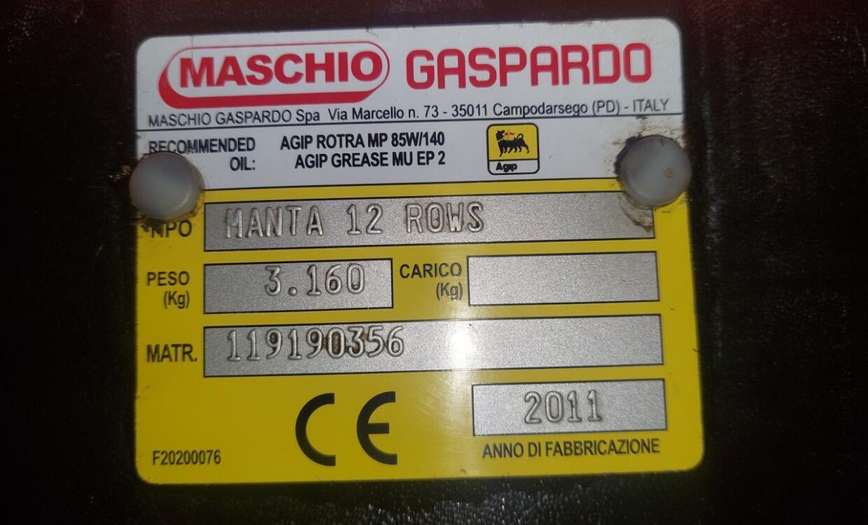 Gaspardo Manta 12 rk. med ISOBUS