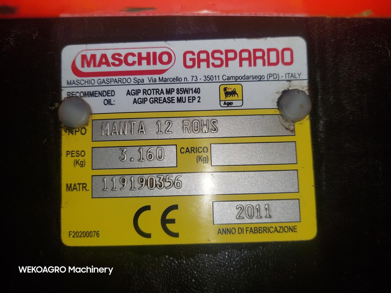 Gaspardo Manta 12 rk. med ISOBUS