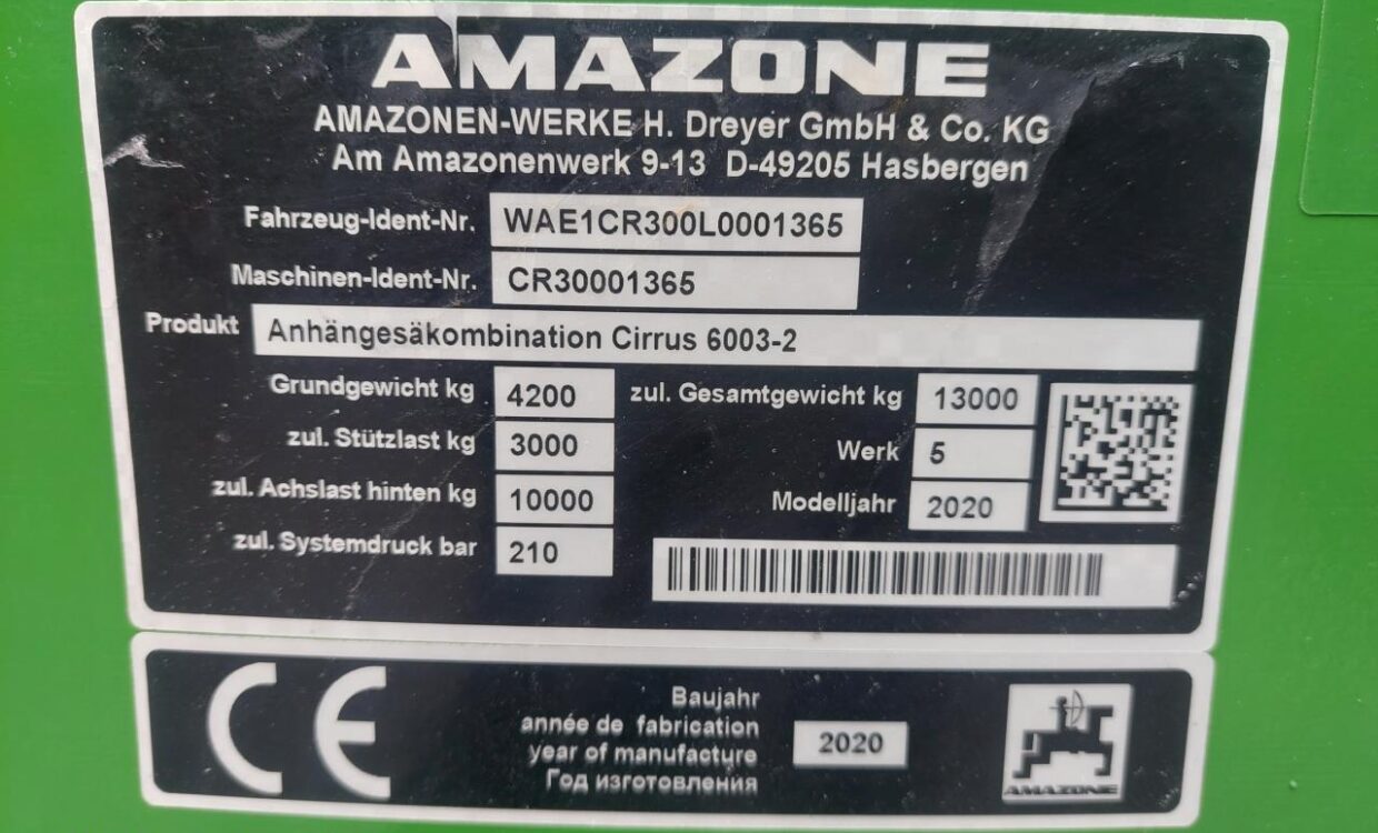 Amazone Cirrus 6003-2C med GreenDrill