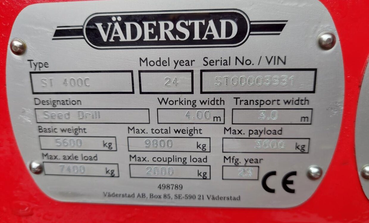 Väderstad Spirit 400 C med Seedeye 583ha