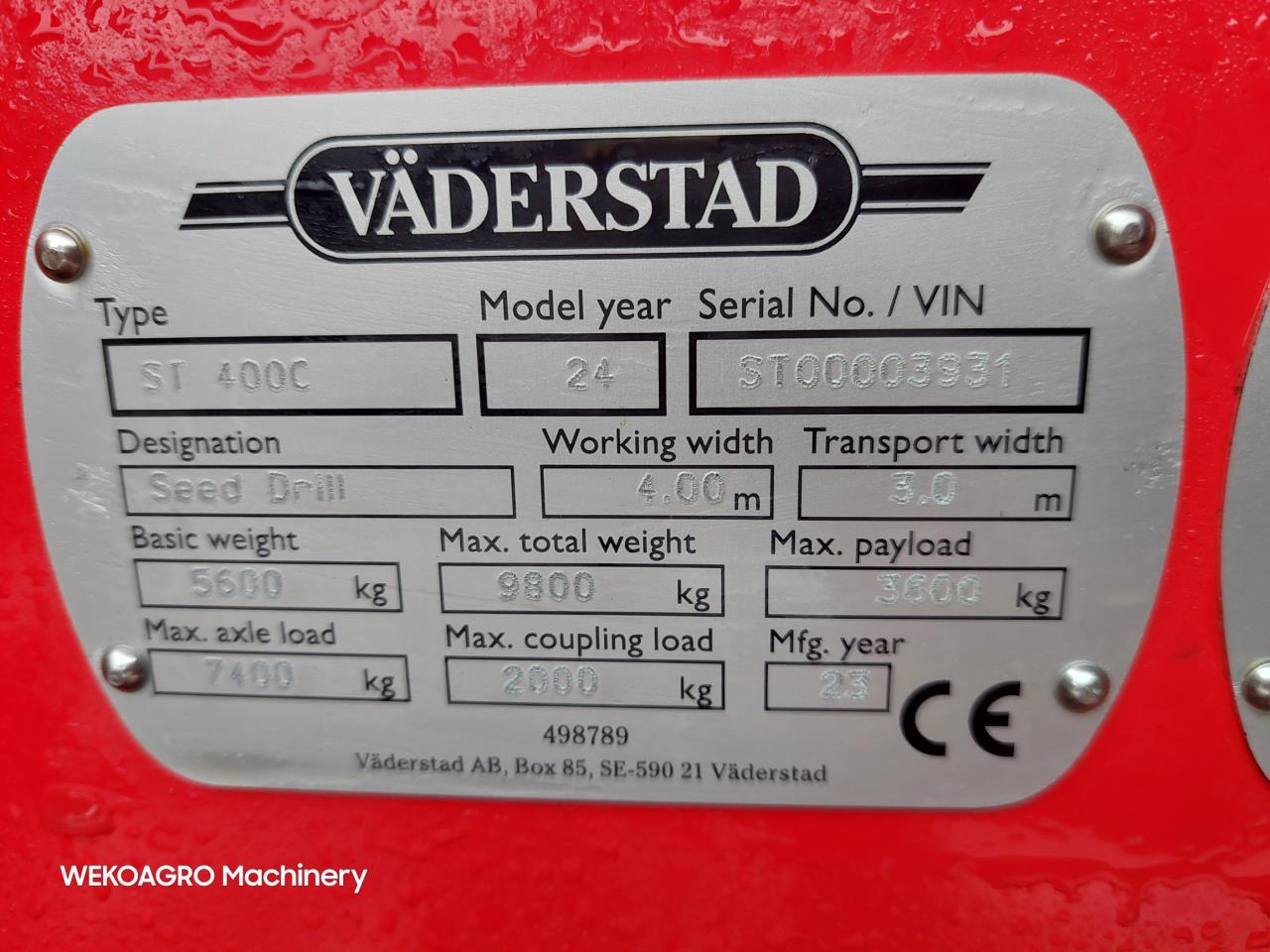 Väderstad Spirit 400 C med Seedeye 583ha