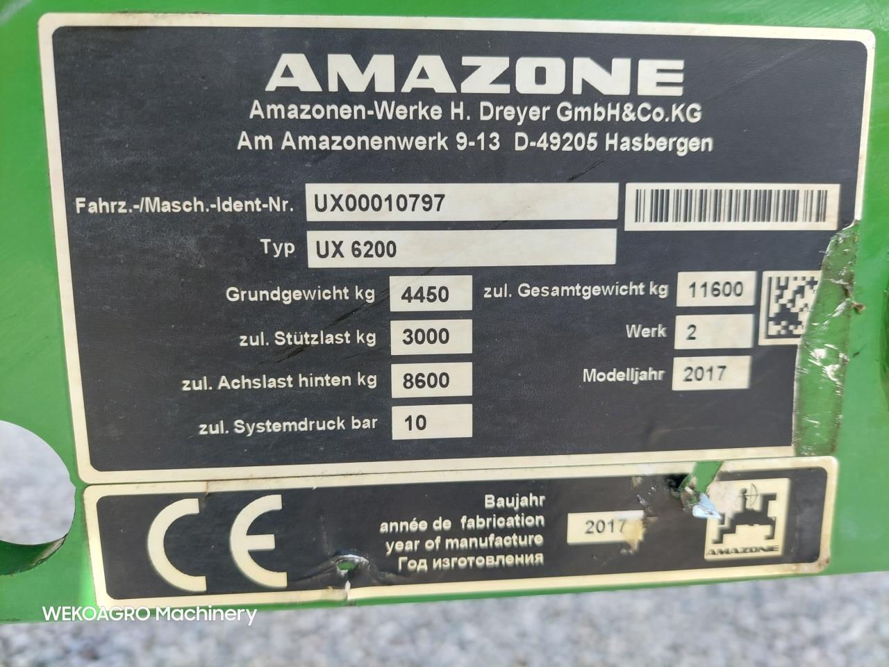 Amazone UX 6200 Super- 36m m GPS