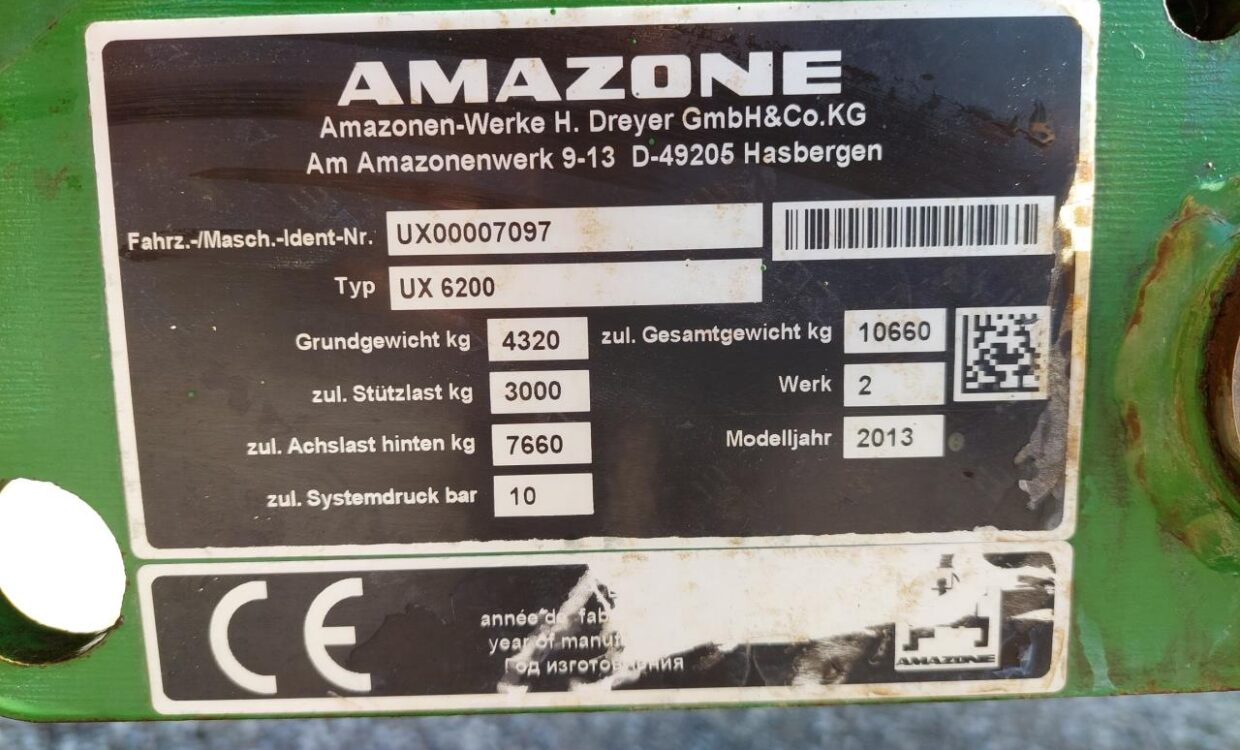 Amazone UX 6200 Super- 36m m GPS