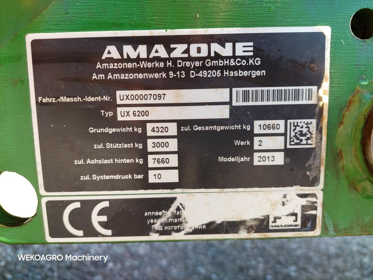 Amazone UX 6200 Super- 36m m GPS