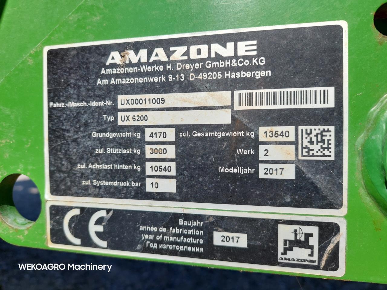 Amazone UX 6200 - 32m (30m) med GPS