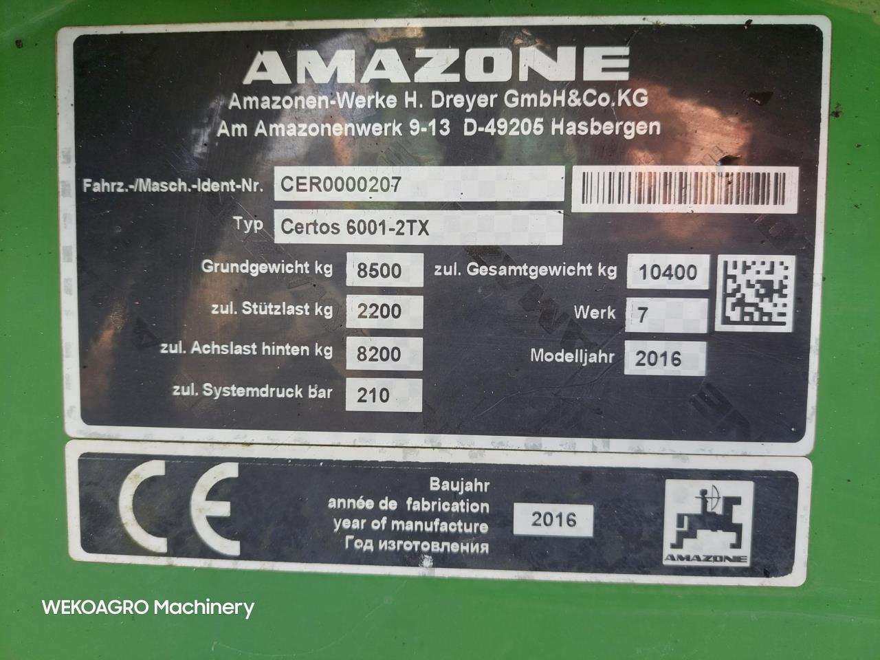 Amazone Certos 6001 - 2TX